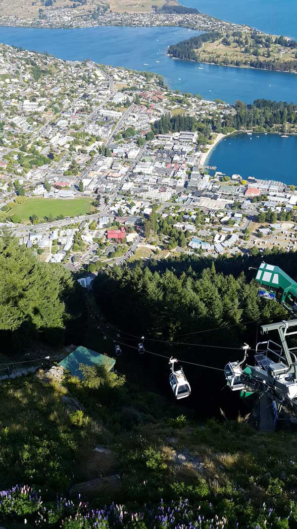 Steep gondola ride Queenstown