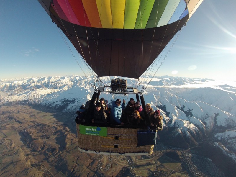 Sunrise balloon flying