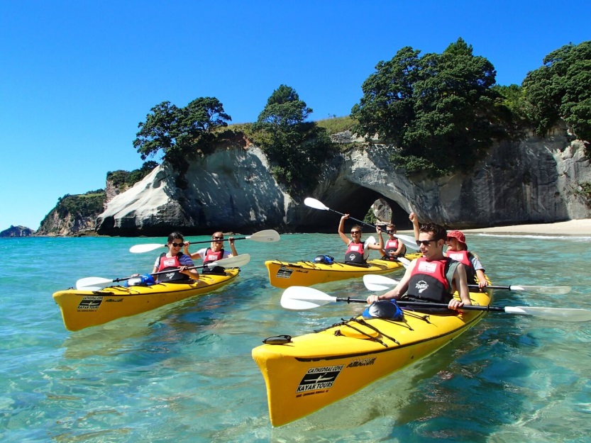 kayaking cathedral cove